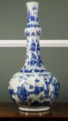 CHINESE BLUE & WHITE PORCELAIN BOTTLE VASE, Transitional, mid 17th Century