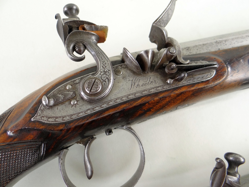 PAIR OF FLINTLOCK DUELLING PISTOLS BY WHEELER, early 19th Century - Image 9 of 14