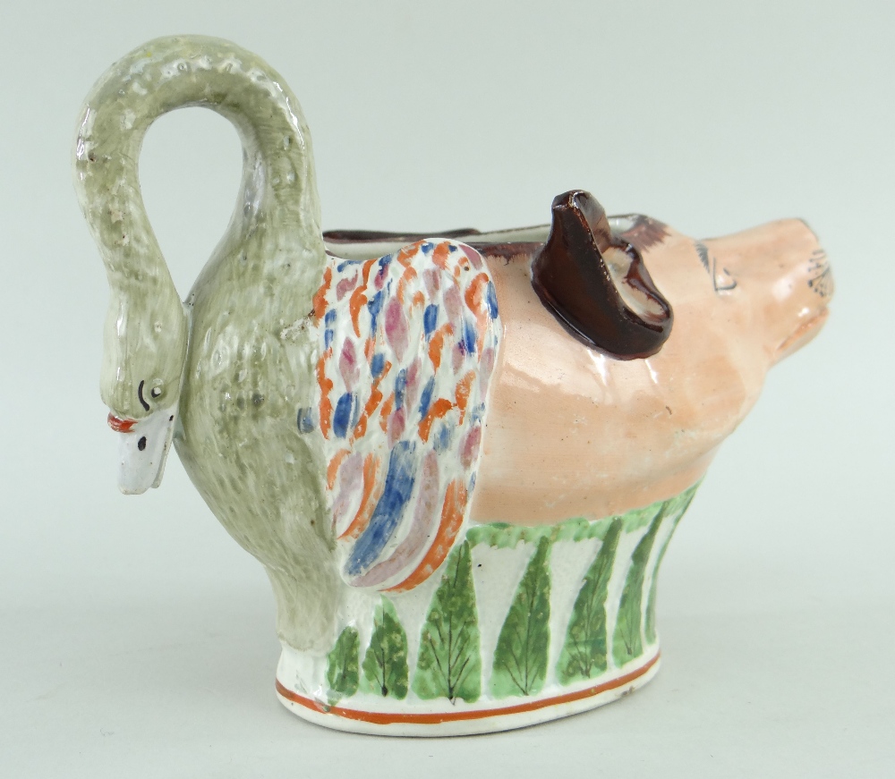 STAFFORDSHIRE PEARLWARE FOX AND GOOSE SAUCEBOAT c. 1820 - Image 13 of 14