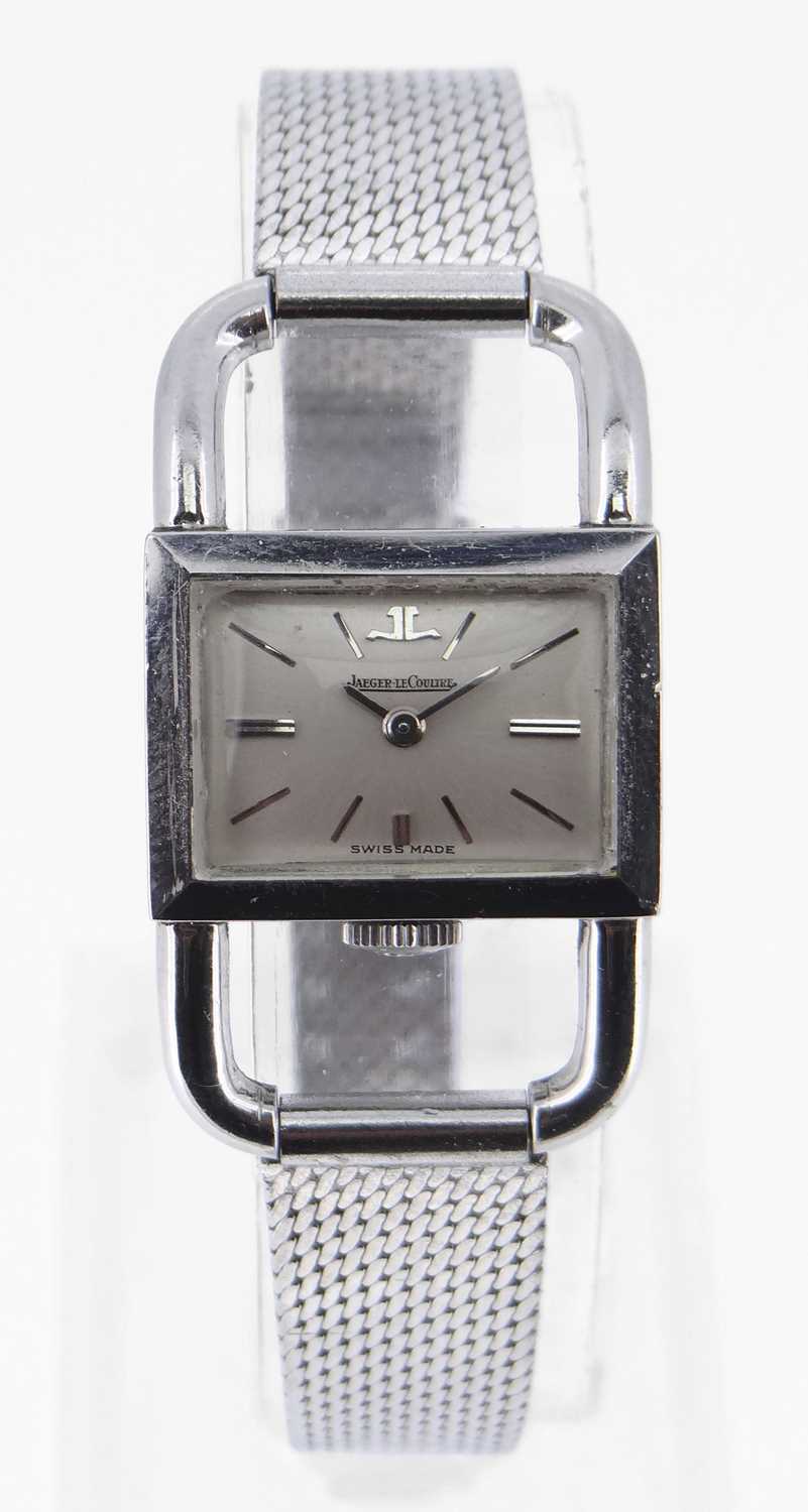 JAEGER LECOULTRE STAINLESS STEEL LADIES’ WRISTWATCH, c. 1965
