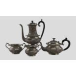 INDIAN STERLING SILVER FOUR-PIECE TEA & COFFEE SET, 20th Century