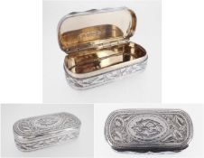 VICTORIAN SILVER SNUFF BOX, George Unite, Birmingham 1876