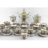 ASSOCIATED CANTON FAMILLE ROSE PORCELAIN PART TEA & COFFEE SERVICE, 19th Century