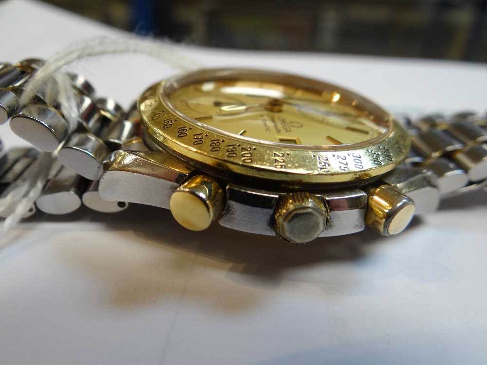 OMEGA STAINLESS STEEL & GOLD AUTOMATIC CHRONOGRAPH BRACELET WATCH, c.1990s - Image 15 of 17