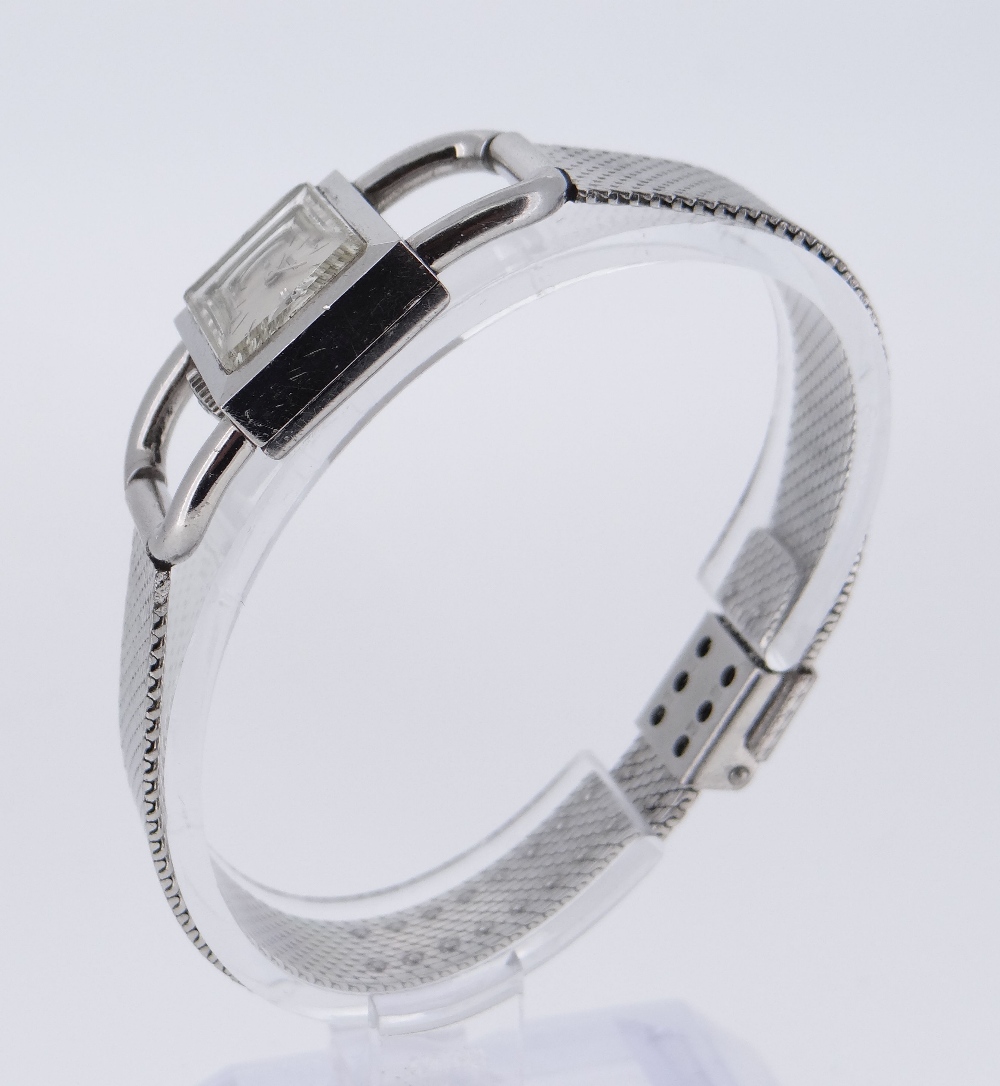 JAEGER LECOULTRE STAINLESS STEEL LADIES’ WRISTWATCH, c. 1965 - Image 6 of 6