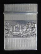 GEORGE IV SILVER CASTLE TOP CARD CASE, Nathaniel Mills, Birmingham 1839