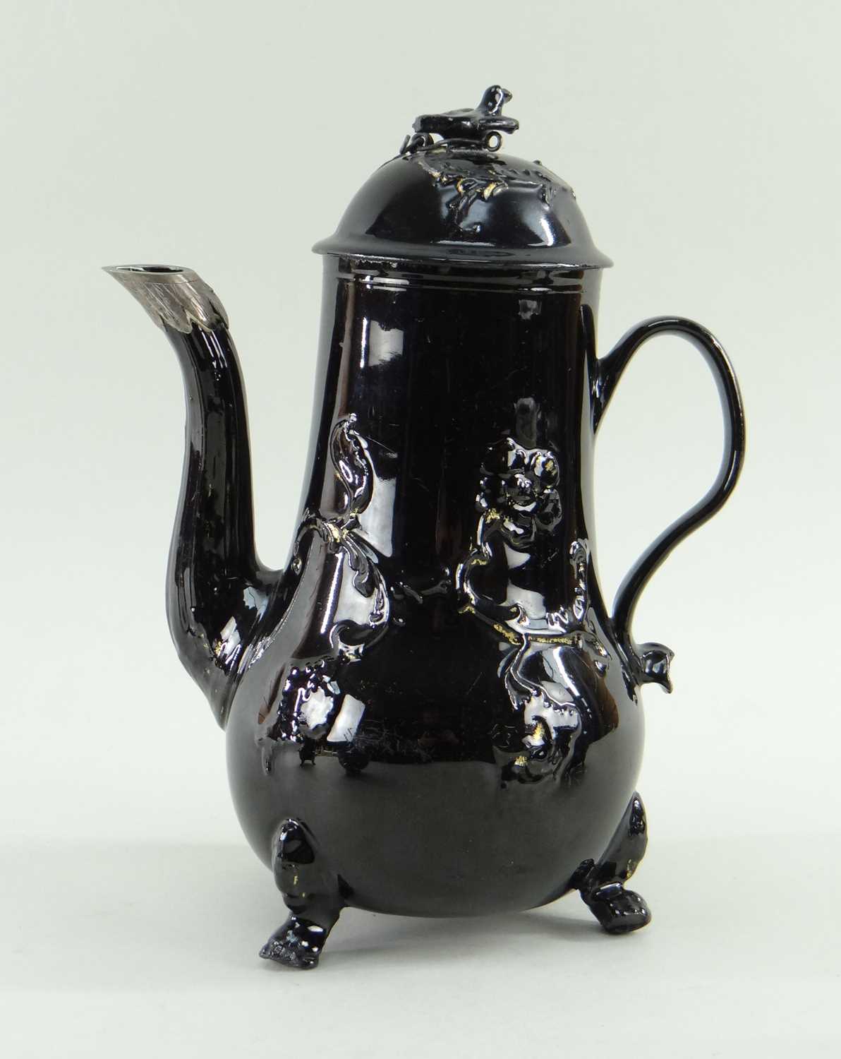 STAFFORDSHIRE JACKFIELD POTTERY FOUR-PIECE TEA & COFFEE SET c. 1860 - Image 2 of 6