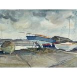 ‡ ARTHUR CHARLTON watercolour - entitled verso 'Boatyard, Swansea Docks (1983)', signed and dated '