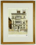 ‡ TOM JONES limited edition (1/20) etching and aquatint - titled 'Palazzo Nani', monogram stamped,
