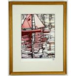 ‡ TOM JONES limited edition (9/20) aquatint etching - sail-boat, titled 'Toileries I', monogram