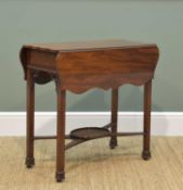GEORGE III-STYLE MAHOGANY SERPENTINE PEMBROKE TABLE, butterfly drop flaps above concealed end