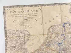 19TH CENTURY FOLDING POCKET MAP OF GERMANY & NEIGHBOURS, Stielers (Adolf) "Deutschland, Konigr.