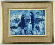 ‡ JAMES LAWRENCE ISHERWOOD FRSA, FIAL (1917-1989) oil on board, 'The Dog, Rain, Wigan', signed,