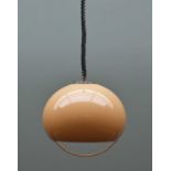 HARVEY GUZZINI FOR MEBLO ITALY: RISE & FALL PENDANT LIGHT, model 3024, caramel acrylic shade with