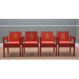 SET OF FOUR 1969 PRINCE OF WALES INVESTITURE CHAIRS designed by Lord Snowdon and manufactured by