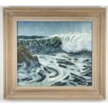 ‡ CAROLE JURY oil on canvas - entitled verso 'Rough Sea, Cold Da', signed, 35 x 40cmsComments: no