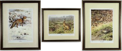‡ AFTER RODGER MCPHAIL (b. 1953) limited edtion prints - 'The Fox' 117/225, (I) 32 x 24cm; '