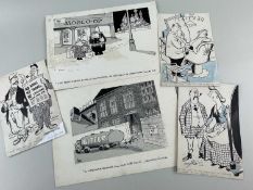 ‡ GRENFELL 'GREN' JONES MBE (1934-2007) two original pen and ink cartoons on card - "An