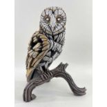 ‡ MATT BUCKLEY EDGE SCULPTURE OF AN OWL, cold cast resin, 38cms h