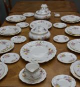 ROYAL CROWN DERBY 'DERBY POSIES' BONE CHINA DINNER SERVICE FOR EIGHT, comprising pair veg.