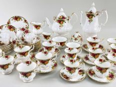 ROYAL ALBERT 'OLD COUNTRY ROSES' TEA & COFFEE SERVICE, including teapot, coffeepot, cream & milk