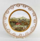 ENGLISH PORCELAIN PLATE c.1812, possibly of Welsh interest as attributed to Thomas Pardoe at