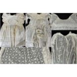 GROUP OF 18TH & 19TH CENTURY WHITEWORK EMBROIDERED COSTUME, including muslin double pelerine collar,