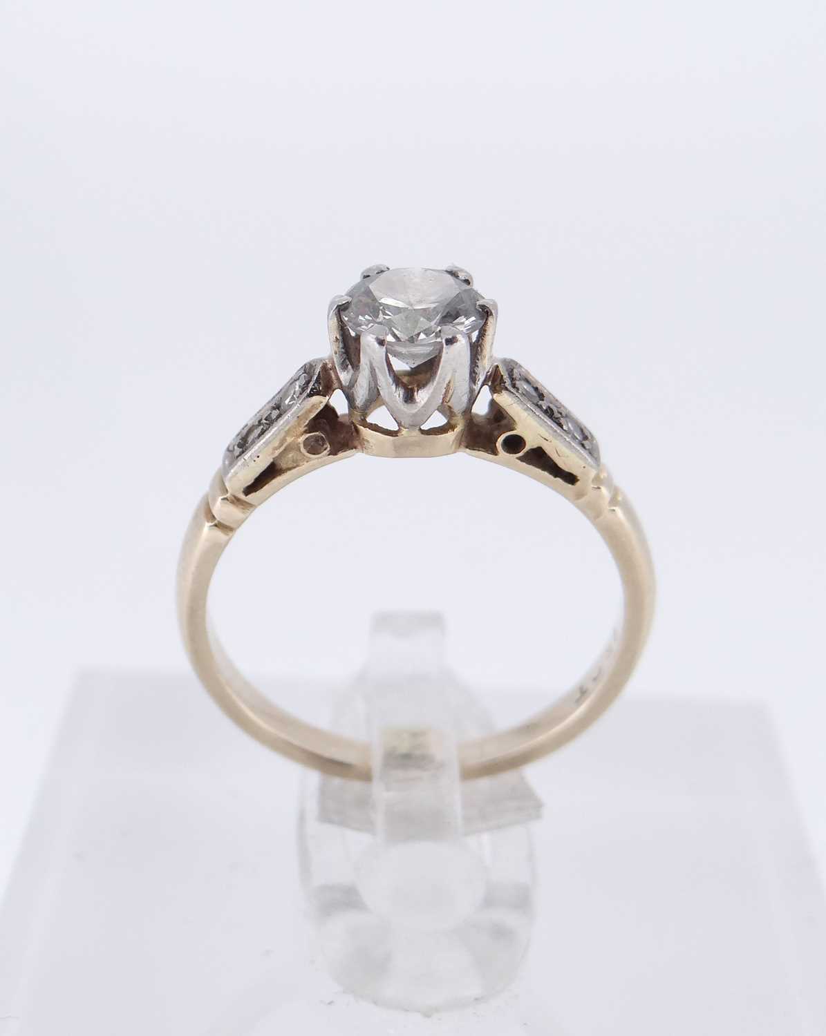 18CT GOLD & PLATINUM DIAMOND RING, the central stone 0.4cts approx., ring size K, 2.4gms Provenance: - Image 2 of 2