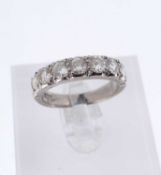 18CT WHITE GOLD SEVEN STONE DIAMOND RING, 1.0cts overall approx., ring size M / N, 5.7gms
