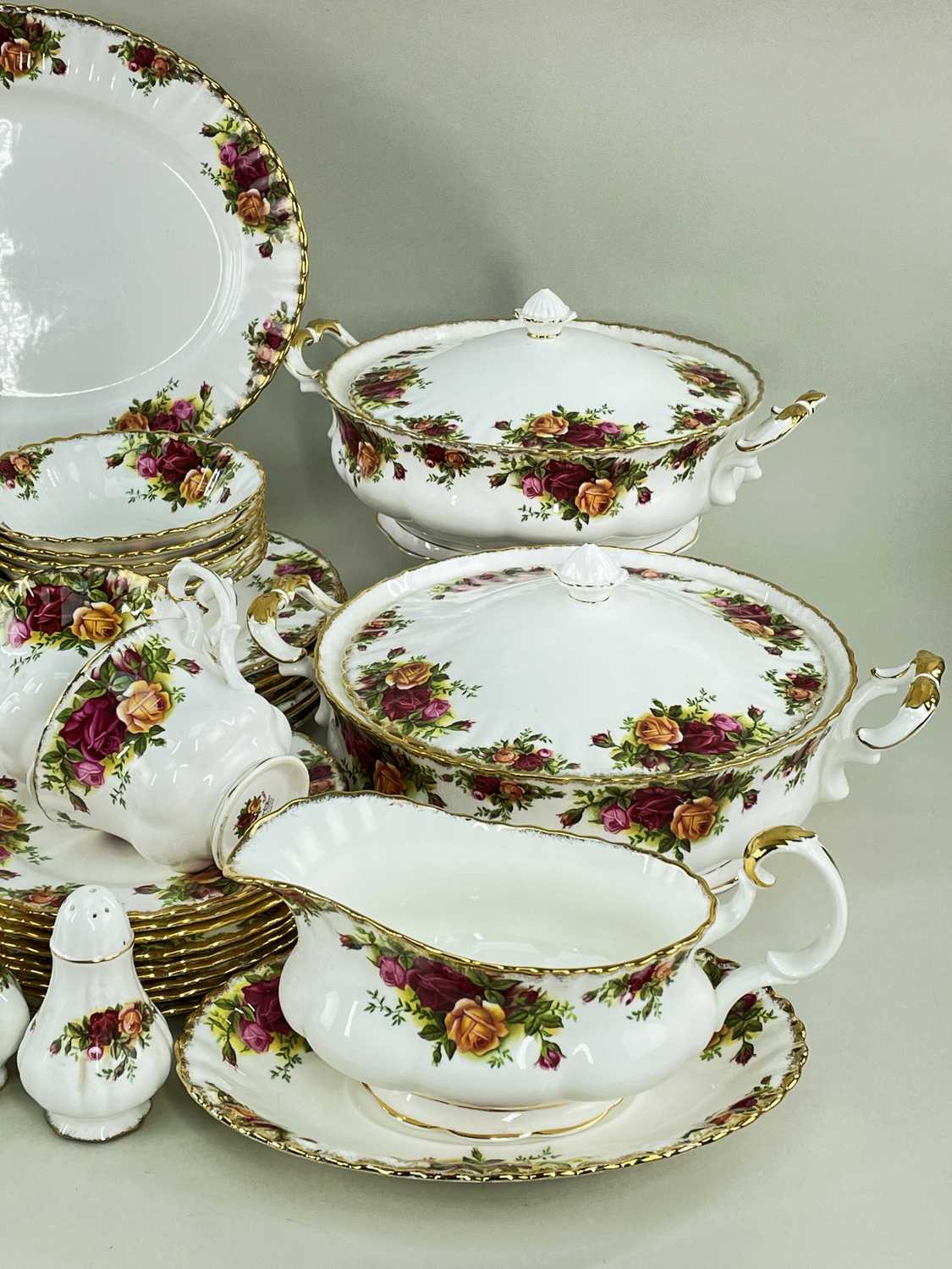 ROYAL ALBERT 'OLD COUNTRY ROSES' TEA & DINNER SERVICE, including teapot, sugar bowl, milk jug, bread - Image 2 of 5