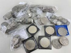 ASSORTED PRE-DECIMAL BRITISH COINAGE, including 48x shillings, 28x half-crowns, 67x florins, 81x