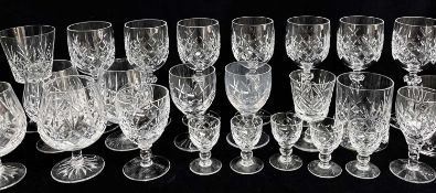 ASSORTED MODERN CUT GLASS STEMWARE, including glasses by Stuart Crystal and Edinburgh Crystal (40)