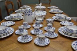 SPODE 'BLUE COLONEL' DINNER & COFFEE SERVICE FOR EIGHT, comprising pair veg. tureens, oval