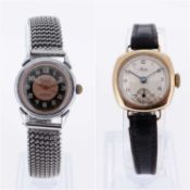 TWO VINTAGE WRISTWATCHES, comprising ARLO 'SPORT' MID-SIZE WATCH, two-tone Arabic dial with lumed