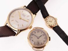 THREE VINTAGE WRISTWATCHES comprising 9ct gold Avia gents wristwatch in vintage Avia box, 9ct gold