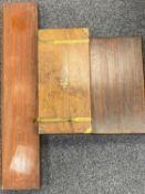 THREE VINTAGE BOXES IN MAHOGANY OAK & WALNUT - the walnut example brass bound ex-writing slope,