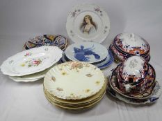 CERAMICS & GLASSWARE - Early 19th Century and later decorative plates etc to including Booths