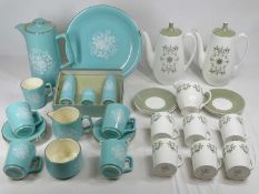 MID CENTURY COFFEE SETS (2) to include an eighteen piece Sandland set with coffee pot and cover