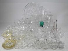 CERAMICS & GLASSWARE - cut and other bowls, jugs, vases and drinking glassware