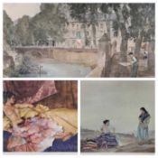 WILLIAM RUSSELL FLINT prints (3) - 'My Father painting at Brantome', 56 x 77cms, 'Model for