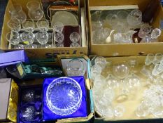 GLASSWARE - boxed, loose crystal, cut and other, makers include Galway, Doulton International,