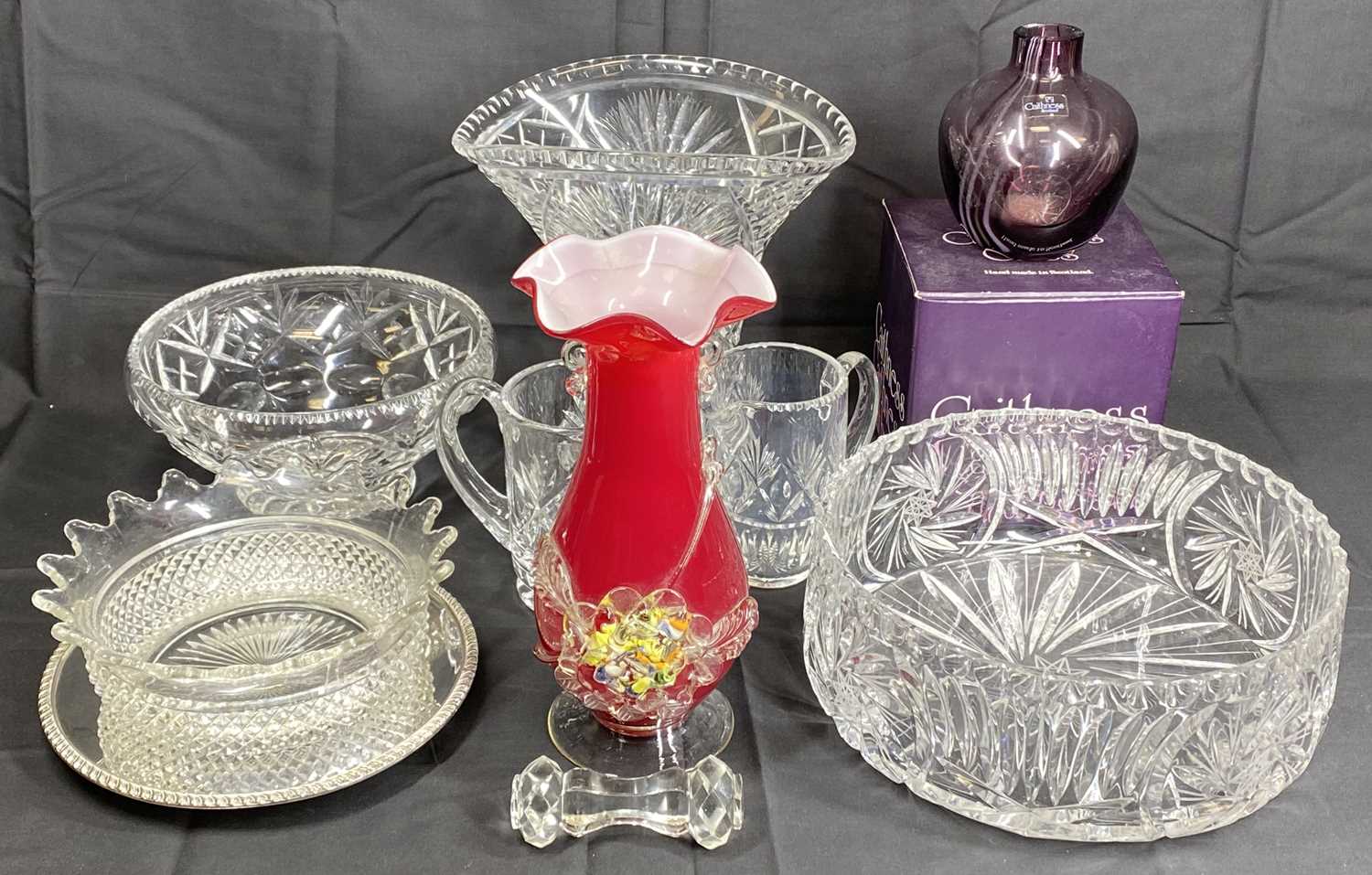 GOOD QUALITY HEAVY GLASSWARE, A PARCEL - including a large vase and two fruit basins, ETC - Image 2 of 2