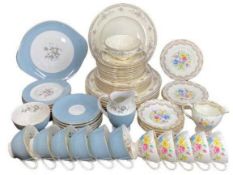 THREE TEAWARE PATTERNS - a 21 piece set of Royal Doulton Rose Elegans, 28 pieces of Royal Doulton