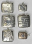 SILVER VESTA CASES (6) - all in excellent condition, all Birmingham,1901, 1905, 1908, 1910, 1911 and