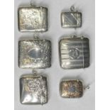 SILVER VESTA CASES (6) - all in excellent condition, all Birmingham,1901, 1905, 1908, 1910, 1911 and