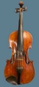 ANTIQUE FRENCH VIOLIN - Stradivarius model in red varnish circa 1875, made in Mire Court, distressed