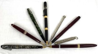 VINTAGE FOUNTAIN PENS & OTHER WRITING MEMORABILIA - a small collection to include Swan Mabie Todd