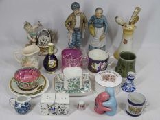 CABINET PORCELAIN & COLLECTABLES, a mixed group to include a hand painted Coalport miniature vase