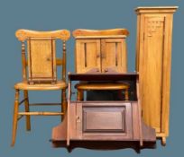 SMALL FURNITURE ITEMS (6) - to include a single door smoker's cabinet, 60cms H, 76cms W, 18cms D,