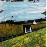 WINI JONES-LEWIS (TY GLAS) mixed media on MDF - LIVING IN THE COUNTRY (LLANGWNADL) - Cottages